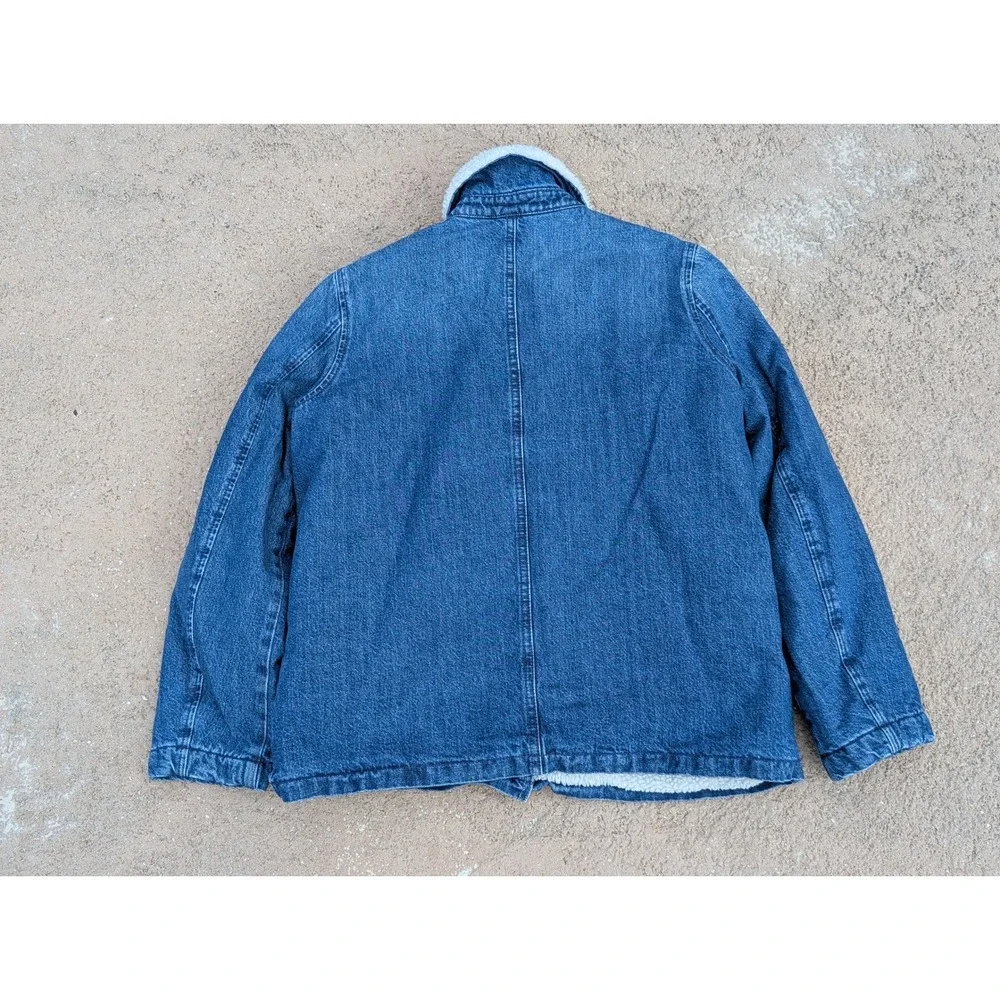 J Crew Denim Sherpa Swing‎ Trucker Jacket Blue Size S